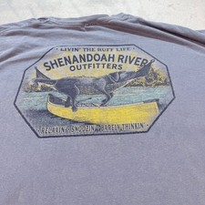 Comfort Colors Shenandoah River Outfitters T Shirt Dog Canoe Relaxin Snoozin 2XL