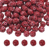 50 Stk 10Mm Dunkelrote Strass-Polymer-Perlen FüR Die Herstellung Von Diy-Schmuck