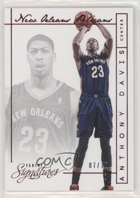2013-14 Panini Signatures Red 7/10 Anthony Davis #44 v7j
