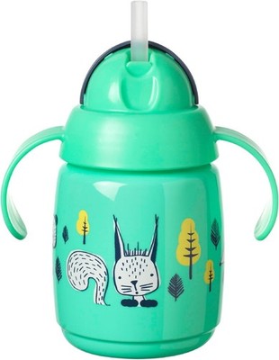 Tommee Tippee Superstar Trinklernbecher Strohhalm 300 ml, Für 6m+, Teal