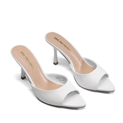 Women's High Heels Peep Toe Kitten Sandals Comfortable Slip On Dressy Shoes - Image 1 of 4