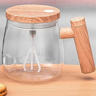 400ml Automatischer Selbstrührender Glasbecher mit Heizung Untersetzer, Batterie/USB 7000rpm