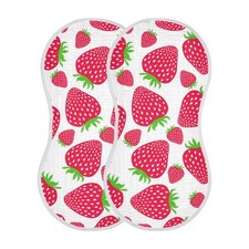 Muslin Baby Burp Cloth 22x11 Inch Soft Strawberry Washcloth Face Towel