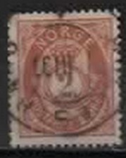 1890. Norvège. Posthorn. Cor postal. N°michel 51.