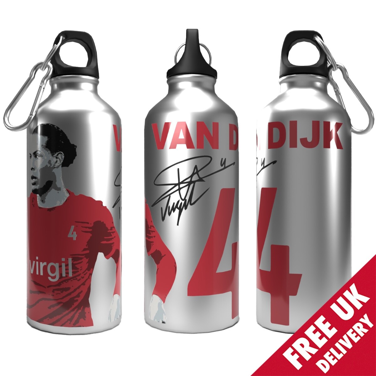Liverpool Bottle Van Dijk - 600ml Aluminium 2-Lids