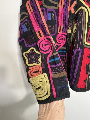 Chicos Knopf Mixed Media Multi Kunstdruck Bluse Shirt Damen 2 US L (13) - Bild 5 von 10