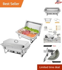 8 Qt Double Stainless Steel Chafing Dishes Set - Perfect Buffet Warmer Solution