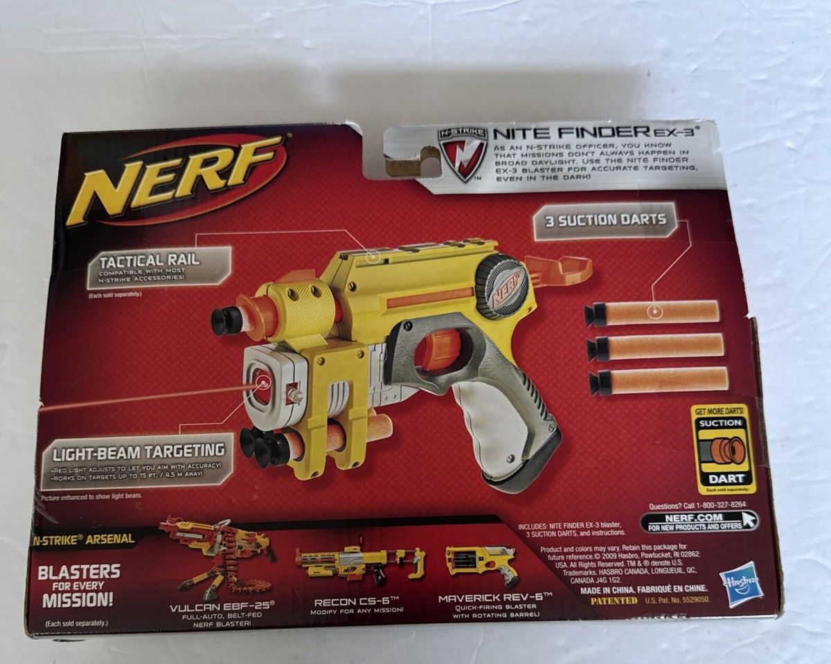 Hasbro Nerf N-Strike Nite Finder EX-3 New Light-beam Targeting