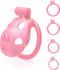 Cobra Male Chastity Device Super Mini Cage with 4 Ring Cage Chastity Lock -Nano