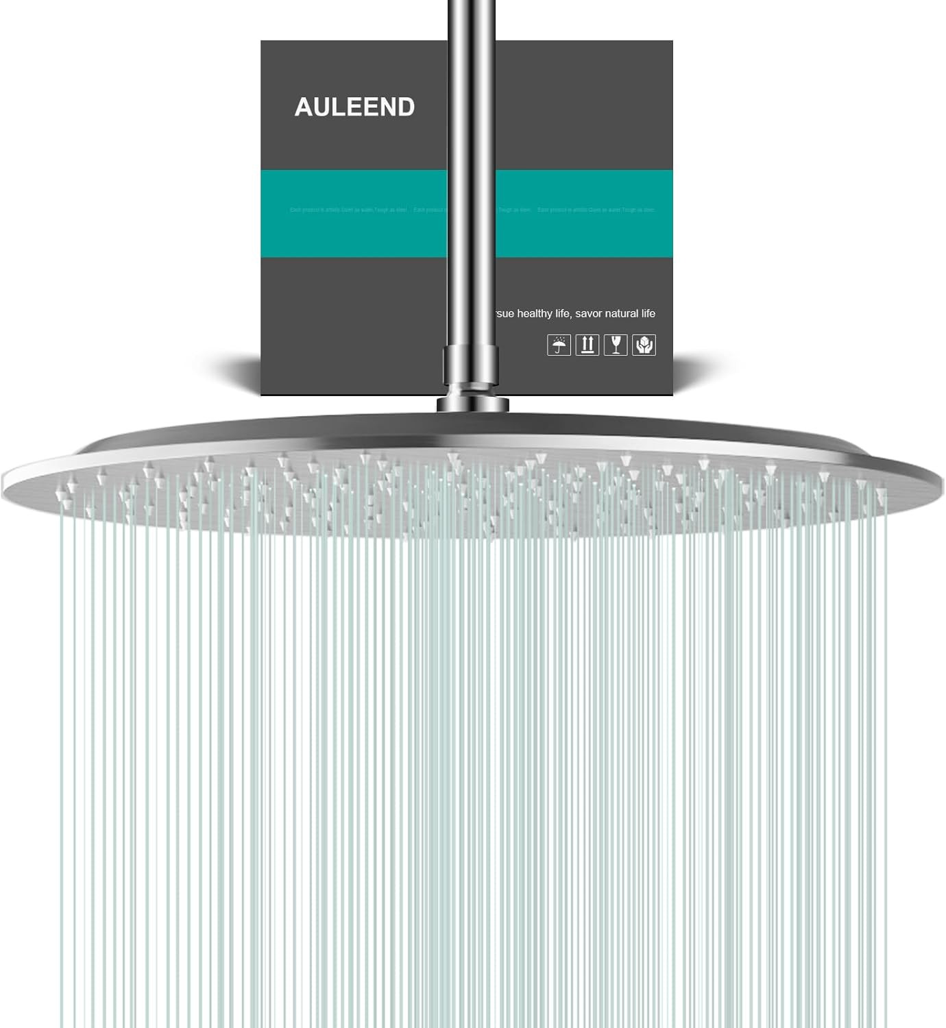 16" High Flow Stainless Steel Rainfall Shower Head in Brushe