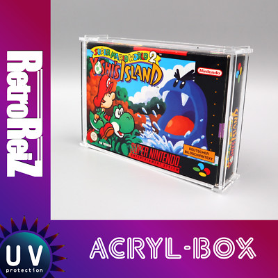 RetroReiZ Acryl Box Case UV Schutz für Super Nintendo OVP Spiel SNES Schutzhülle
