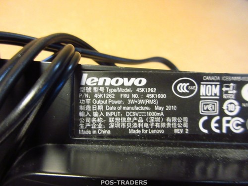 IBM LENOVO ThinkVision Flat Monitor SOUNDBAR SPEAKERS 45K1600 45K1262 EXCL PSU - Afbeelding 3 van 3