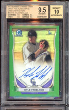 2014 BOWMAN CHROME KYLE FREELAND GREEN REFRACTOR /99 BGS 9.5 10 AUTO TRUE GEM