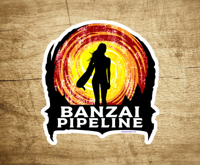 3'' Banzai Pipeline Surfing North Shore Surf Oahu Hawaii Surfboard Decal Sticker