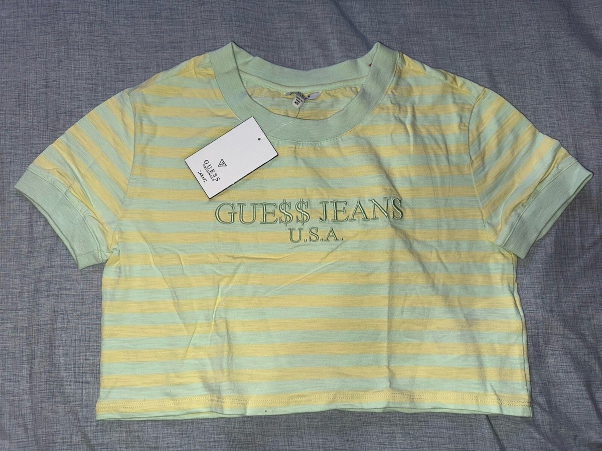GUESS X A$AP Women's RINGER Crop Lemon Lime SZ XS Guess Jeans X