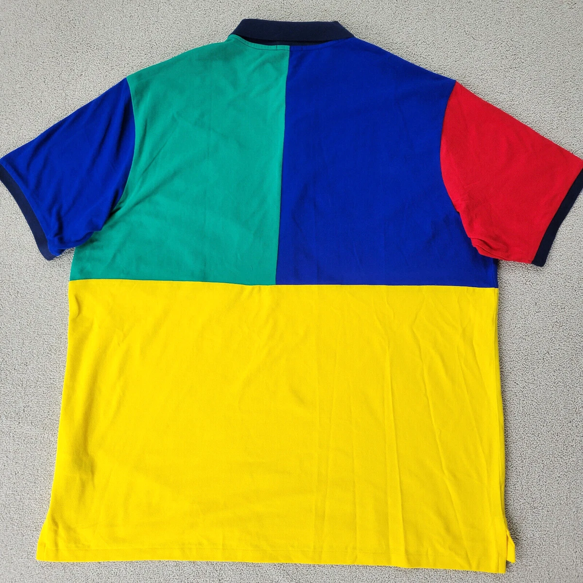 Red blue green yellow polo shirt sales