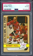 1972 Topps Hockey # 126 Bobby Hull HOF Blackhawks All Star VG EX PSA 4