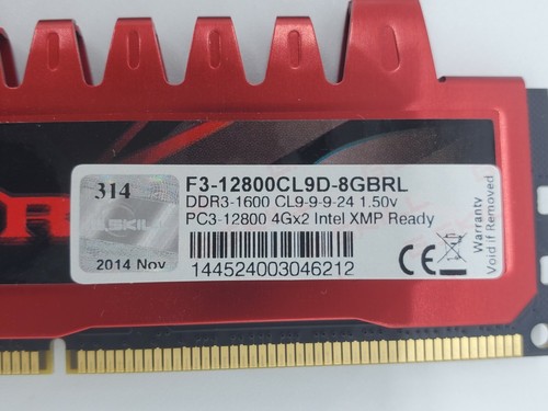 G. SKILL RipjawsX 16GB (4 x 4GB) DIMM PC3-12800 (DDR3-1600) Memory (F312800CL9D) - Picture 2 of 2
