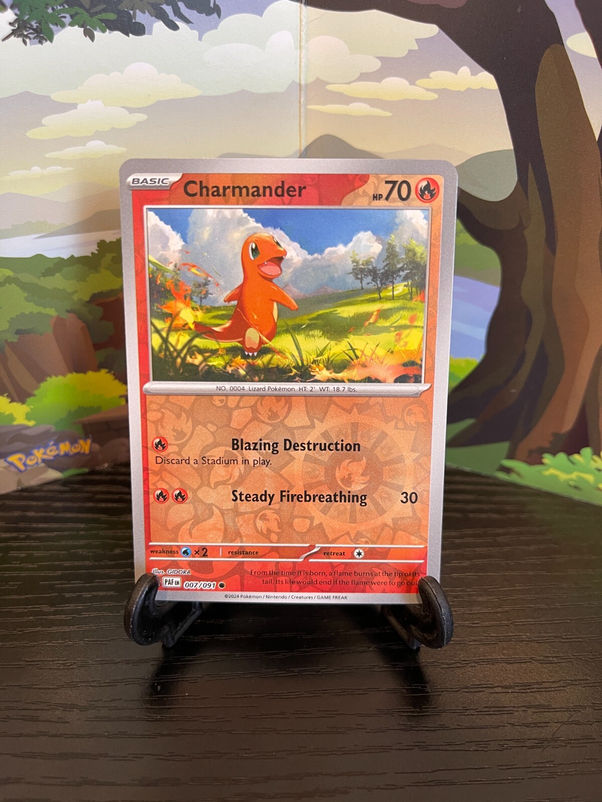 Charmander 007/091 - Paldean Fates - Common - Reverse Holo - Pokemon Card - LP