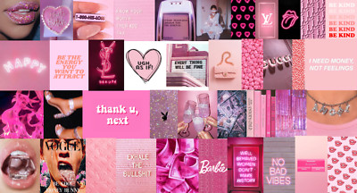 Hot Pink Wal Collage Kit Boujee Baddie Aesthetic Neon Pink 