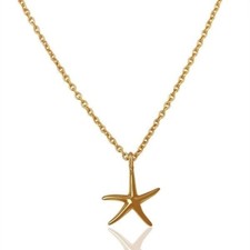 14K Gold Plated 925 Sterling Silver Handmade Star Style Chain Pendant Jewelry