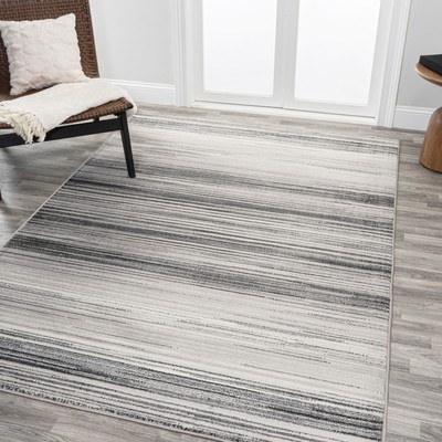 JONATHAN Y Lighting LUX103-4 Luxor 4' x 6' Polypropylene Striped - Grey