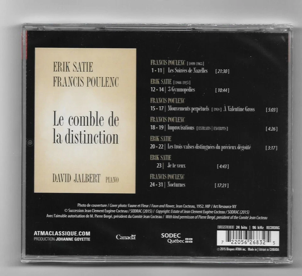 David Jalbert – Le Comble de la Distinction / CD / NEU - OVP - Bild 2 von 2