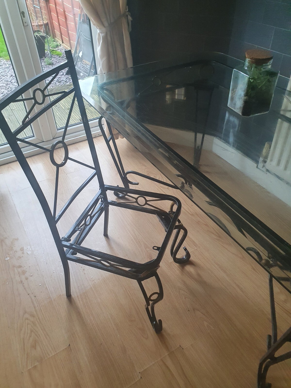 used glass dining table and 4 chairs eBay
