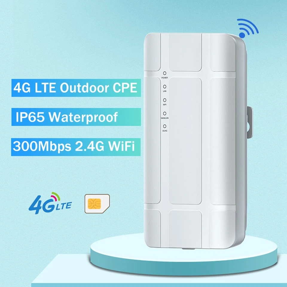 Uncloked CPE 4GLTE Outdoor WiFi Router Modem with Sim Card Slot LAN Port Hotspot - Image 4 of 4