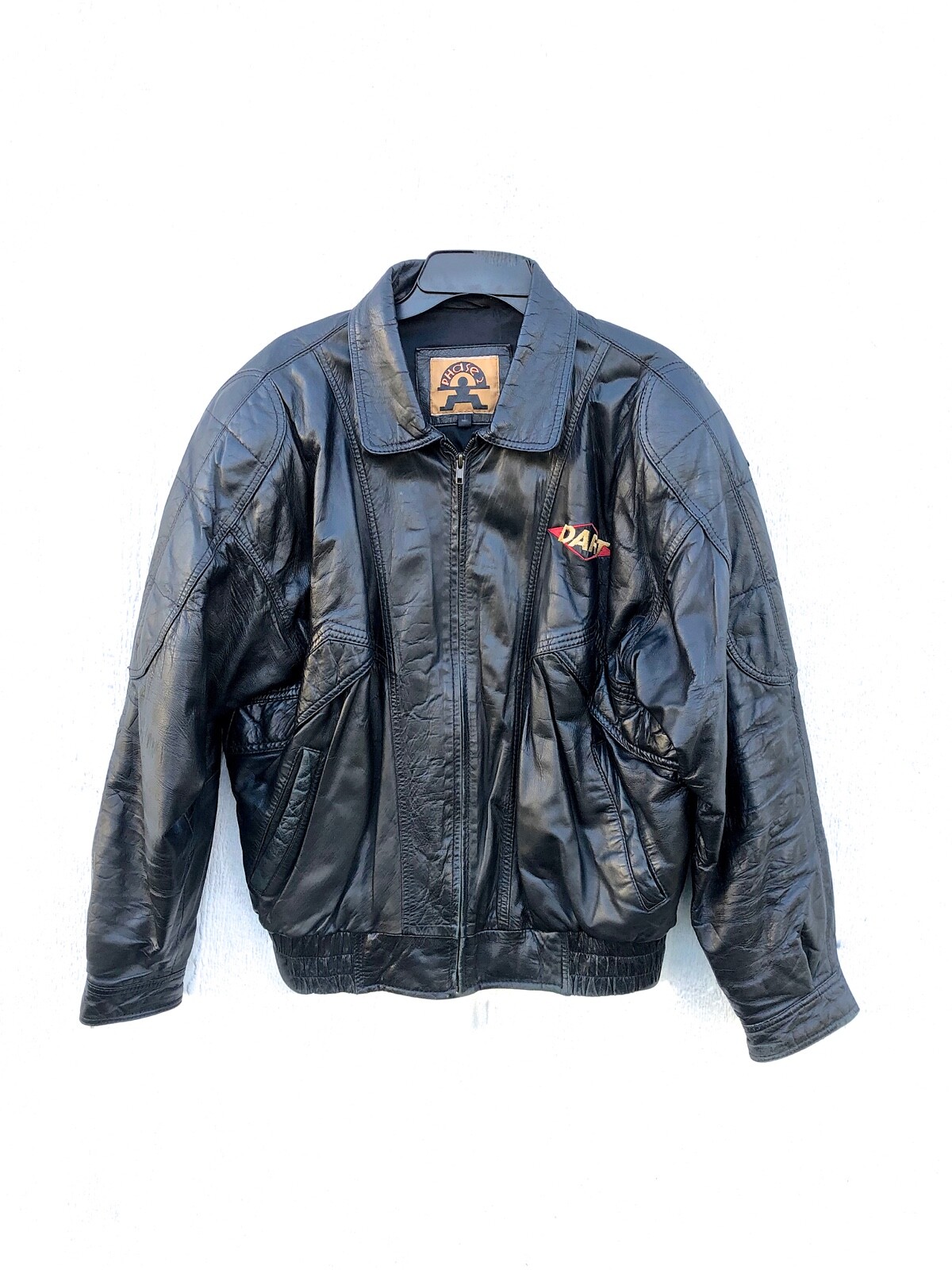 vintage PHASE II Leather Jacket DART Trucking size La… Gem