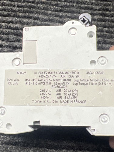 Merlin Gerin C 10A 480Y 277V Multi 9 C60 MGN61319 - Bild 5 von 5