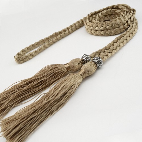 Accesorios de cintura delgada cinturón trenzado borla autocorbata para mujer Bohemia - Imagen 30 de 43