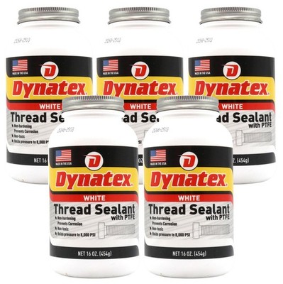 Dynatex Thread Sealant w/PTFE 16 oz Bottle Non-Toxic (5-Pack)