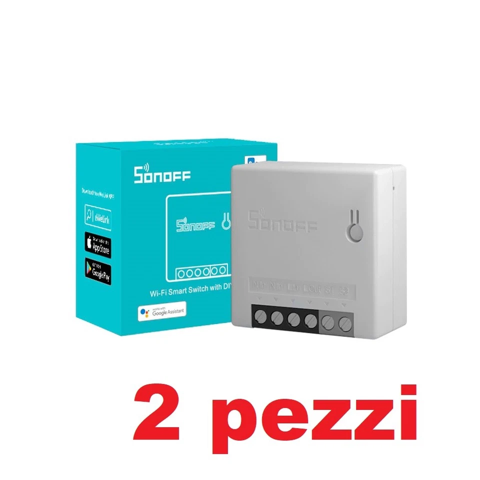 SONOFF Mini R2 2 PEZZI NEW Domotica Wifi Switch interruttore Alexa Google - Immagine 1 di 1