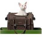 Touchdog Pioneer Light Luxury Pet Carrier Backpack, TSA Compliant 9lbs Max,Brown