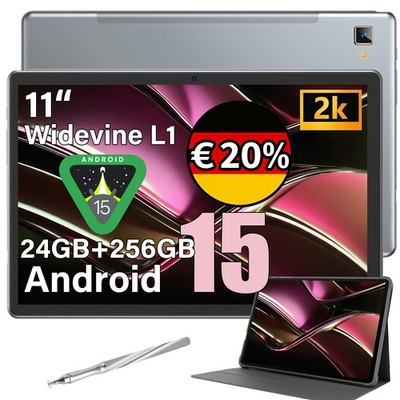 2025 Neu Tablet Android 15 24GB RAM+256GB 8000mAh 11 Zoll 4G LTE 2SIM WlFl GPS