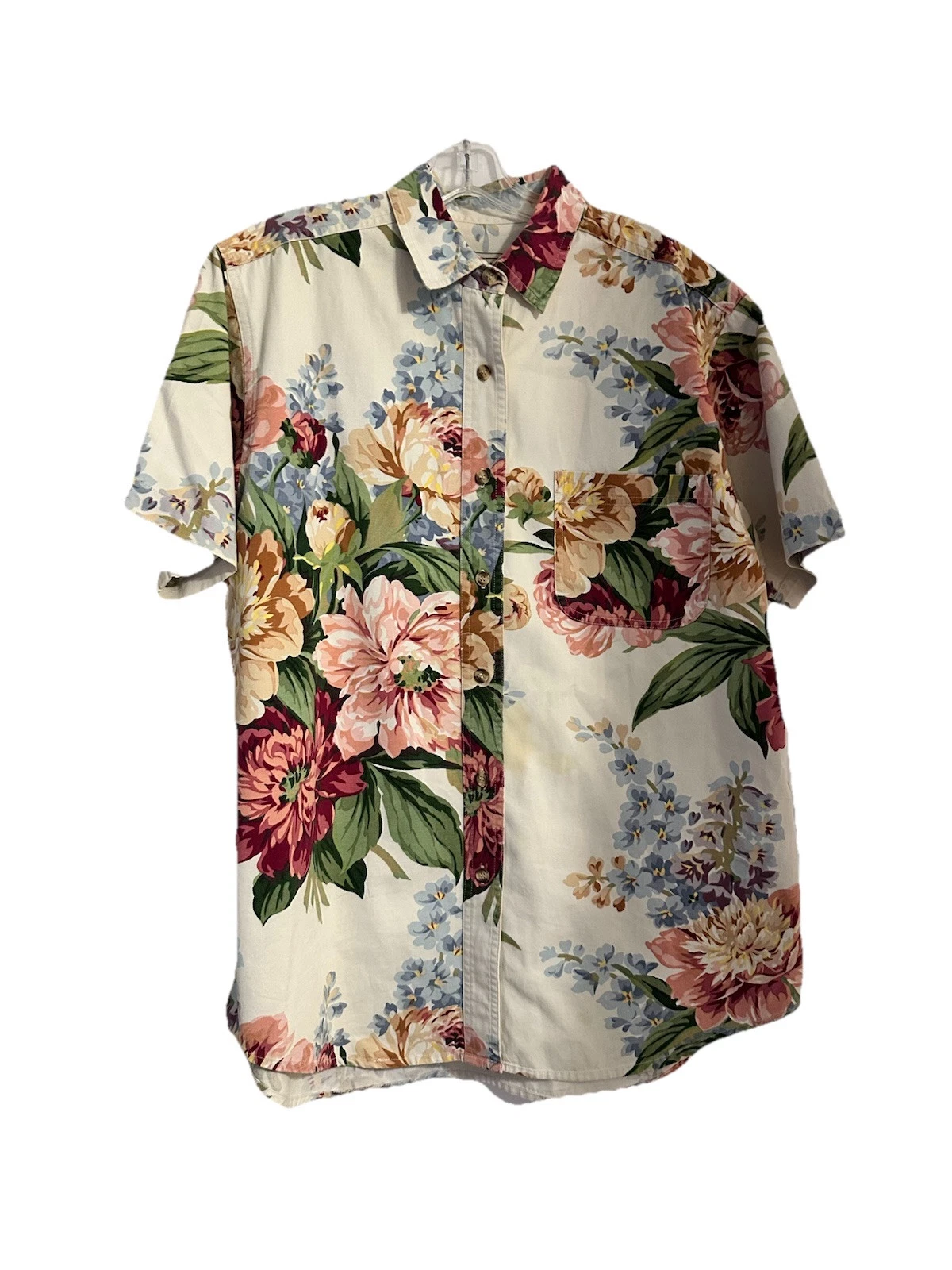 Red Ridge Mountain L Outfitters Shabby Chic Floral Button Shirt Men
