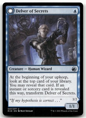 Delver of Secrets #47 (NM) Midnight Hunt MID Magic MTG