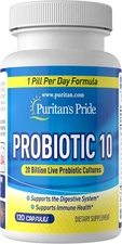 Puritan's Pride Probiotic 10, with Vitamin D, Immune Support, 120 Count