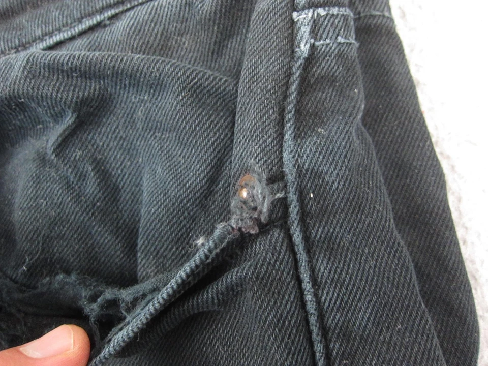 Pantalones de mezclilla American Apparel vintage para hombre 30 x 32 negros tiro bajo ajustados hechos en EE. UU. Foto 3 de 4