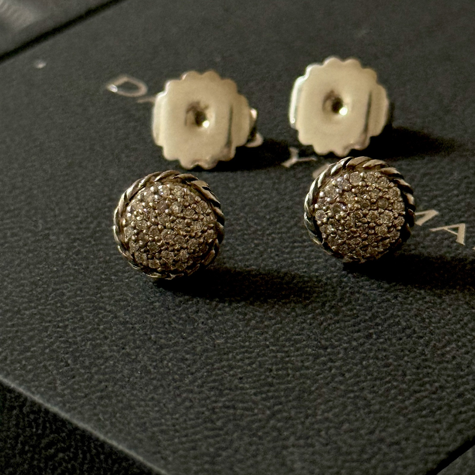 David Yurman Elements Button Stud Diamond Earrings - image 1