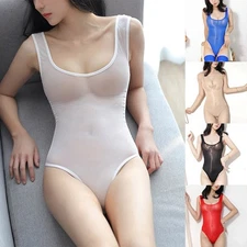 Women's High Cut Bikini Thong Leotard Sexy Bodysuit Underwear and Swimwear