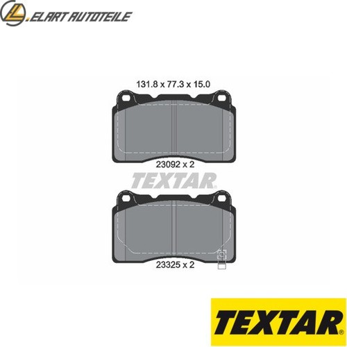 BREMSBELAGSATZ SCHEIBENBREMSE 2309204 FÜR MITSUBISHI LANCER/VII/VIII SUBARU