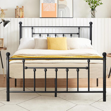 Full Size Metal Platform Bed Frame with Headboard and Footboard, Heavy Duty Slat