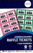 Stationery cloakroom and raffle tickets Tombola Draw Numbered Charity Events ...