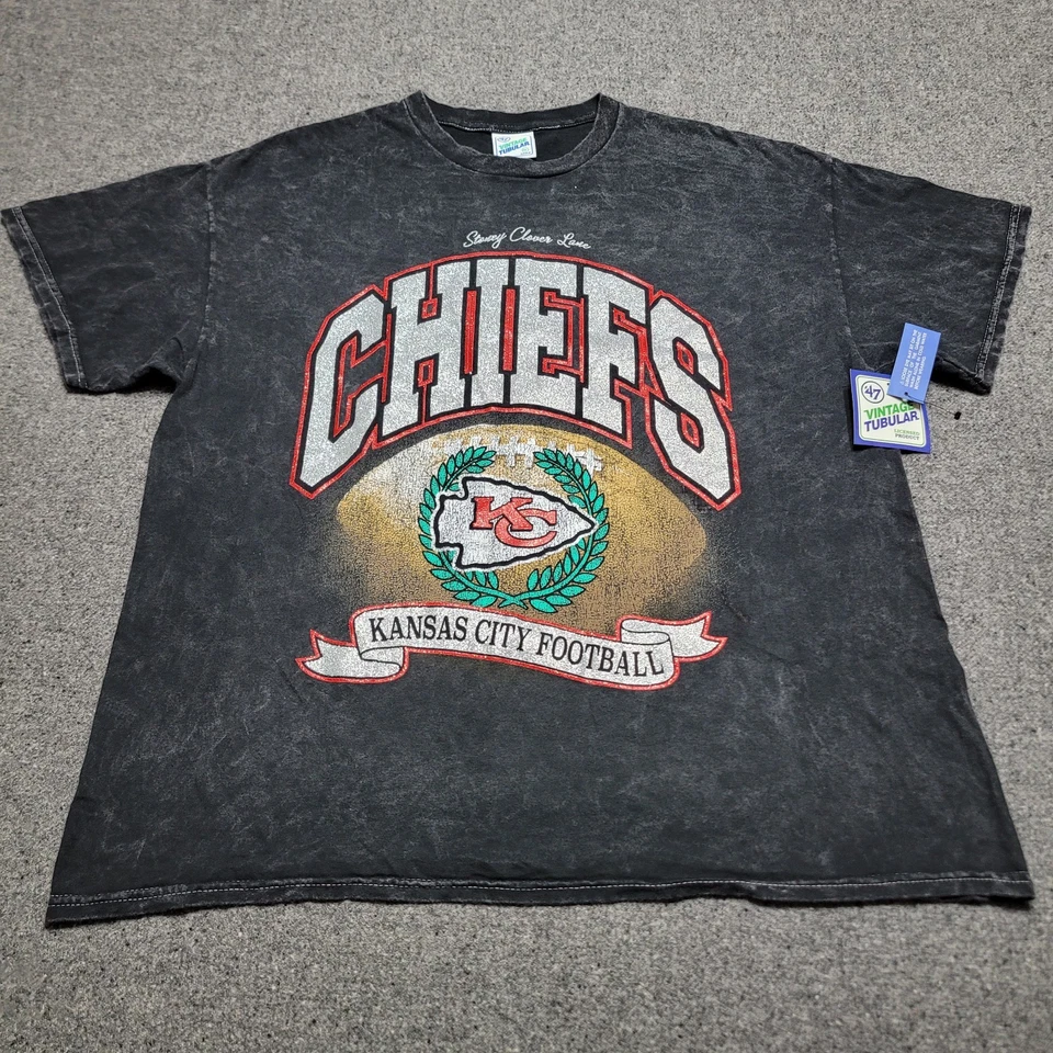 Kansas City Chiefs Shirt Adult Extra Large Acid Wash '47 Vintage Tubular Stoney - Image 2 of 4