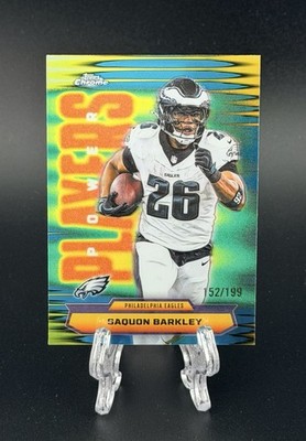2025 Topps Chrome Football Saquon Barkley Power Players SP /199 #PP-13 Eagles