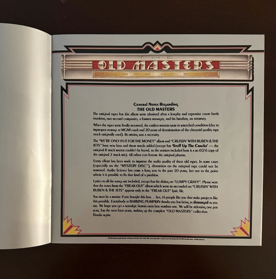 Zappa The Old Masters Box One Box Set Vinyl LP Records! - Imagem 2 de 4