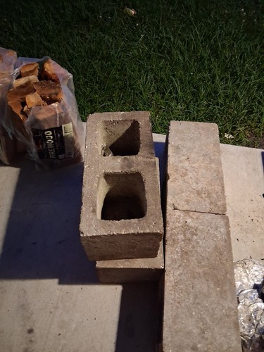 Rectangular Concrete Cinder Block, Rough Gray, Sawn Edge 30-40cm x 15-20cm