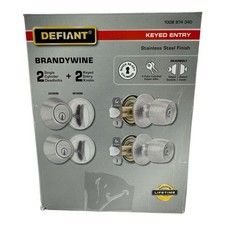 Defiant Brandywine Entry Door Knob w/Deadbolt Stainless Steel 1008 974 340 New
